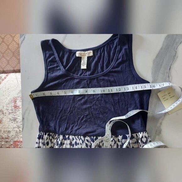 Whimsigoth Maxi Dress Boho Witchy Tiered Blue & White Gown Medium - Picture 7 of 13